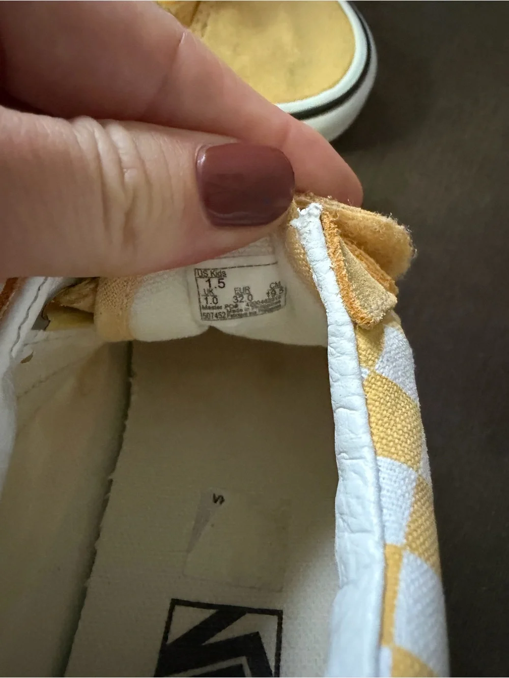 Vans Kids Yellow Checkerboard Velcro Skate Sneakers
